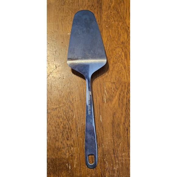 Vintage Pie Cake Server Cutter Utensil 18/8 Stainless Steel Seraded Edge 10inch - Picture 3 of 5